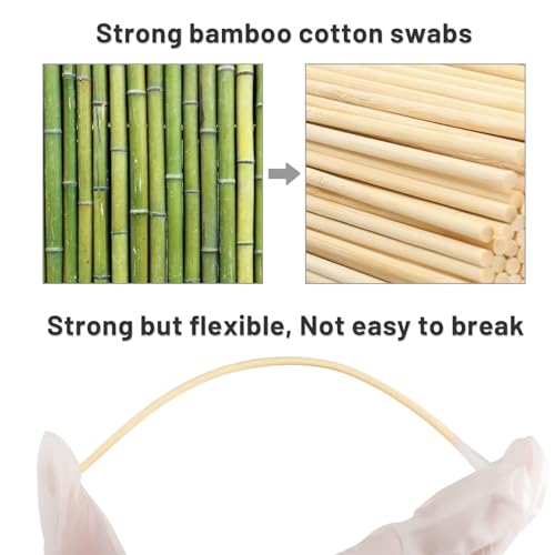1000Pcs Long White Wooden Cotton Swabs - Lint Free Applicators