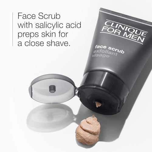 Clinique For Men Shave Gift Set | Face Scrub | Cream Shave | Moisturizing Lotion | Exfoliating + Moisturizing | Includes 3 Travel Size Pieces | Perfect for Him