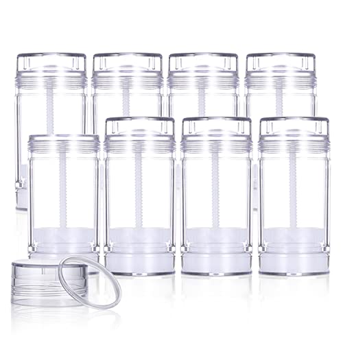 8-Pack Refillable Deodorant Containers 75ml Travel Size Twist-Up Lip Balm Tubes