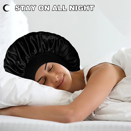Extra Large Satin Bonnet Hair Cap for Braids & Curly Hair - 17in