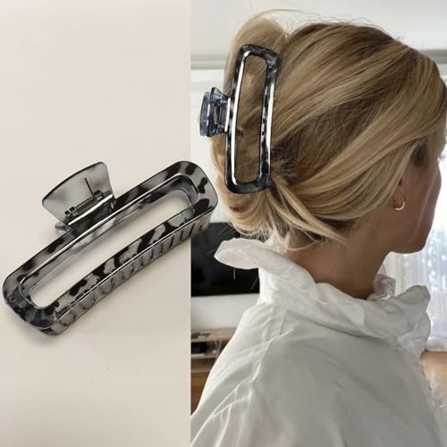 Nalodu 5.1 Inch Large Unbreakable Hair Claw Clips 4 Pack - No Slip Matte & Glossy for Thick Curly Hair