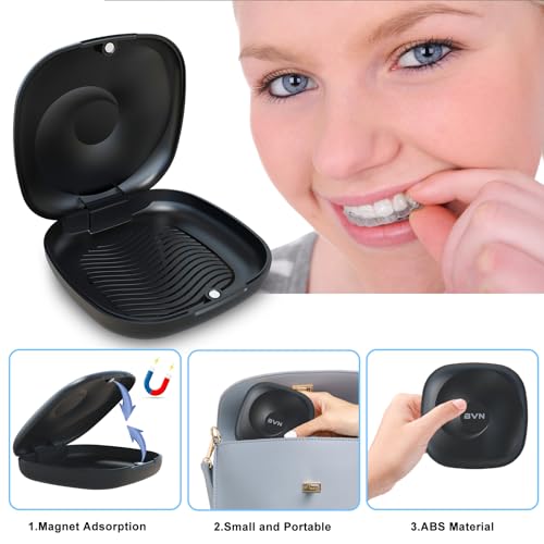 BVN Magnetic Seal Slim Orthodontic Dental Case - Black