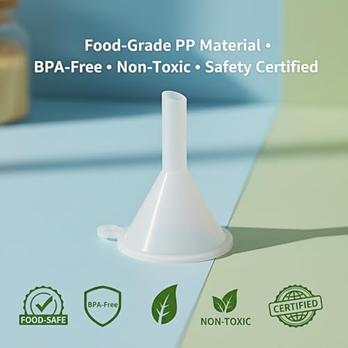200PCS Mini Clear Plastic Funnels for Kitchen & Crafts - Food Grade