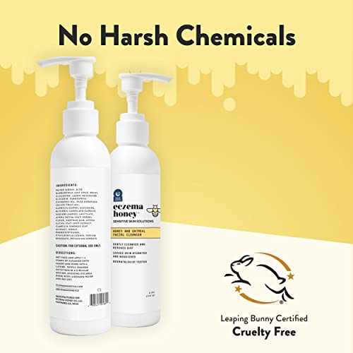 Eczema Honey Oatmeal Facial Cleanser - Natural Face Wash for Sensitive Skin (6 Oz)