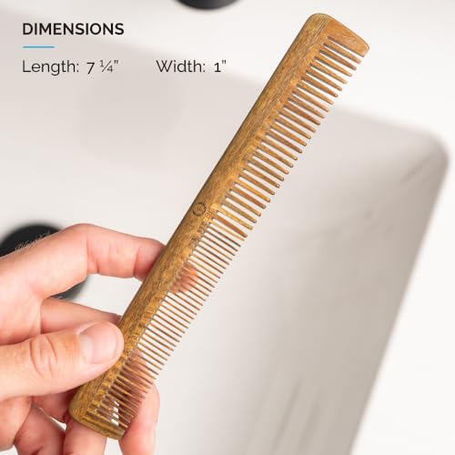 ZEUS Sandalwood Beard & Mustache Comb with Leather Case