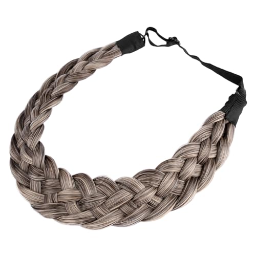 Gledola Gray Brown Synthetic Hair Braid Headband for Women & Girls - 5 Strands