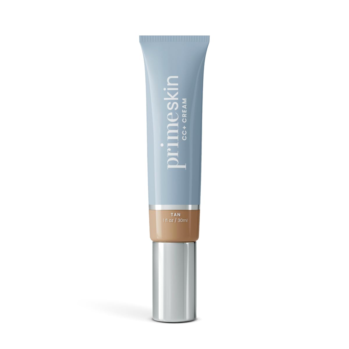PrimeSkin CC+ Cream for Mature Women - Lightweight Liquid-to-Powder Foundation | Blurs Pores & Covers Age Spots - Hydrating Soft-Matte Finish (Fair)