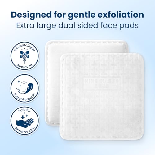 Clean Skin Club Clean©÷ Pads 2.0 [NEW & Improved Edges] Guaranteed Not to Shed & Tear Face Pads, Unique Triple Layers, Textured & Ultra Soft Side, Organic Disposable Cotton, Pair with Makeup Remover