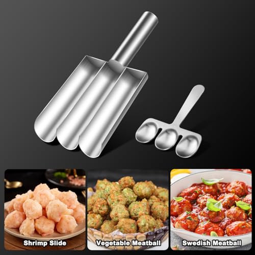 Stainless Steel Triple Meatball Maker - Effortless Meatball Scoop