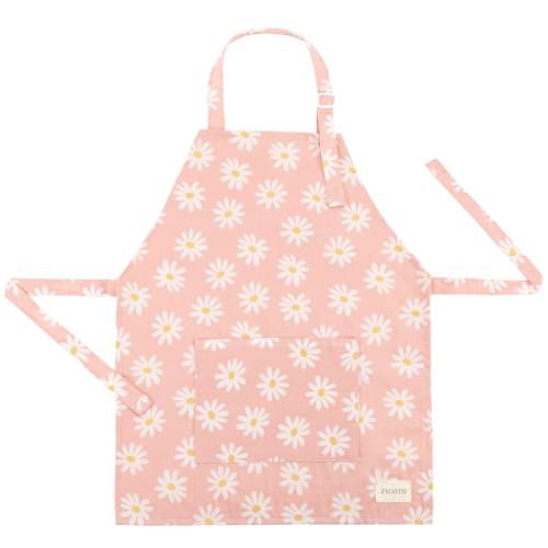 Kids Cooking Apron with Pocket - Adjustable Toddler Apron for Boys & Girls