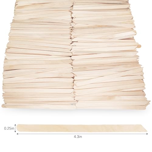 1000Pcs Wooden Wax Sticks for Hair Removal - Precise Applicators, Small Popsicle Style, Natural Birch, for Body & Face