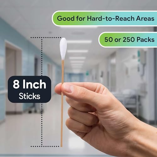 FifthPulse Biodegradable Cotton Swabs - 8 Inch Birchwood Sticks