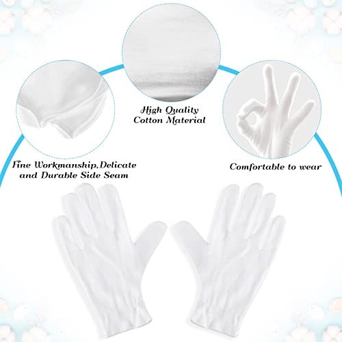 PAXCOO Extra Large White Cotton Gloves – 6 Pairs for Moisturizing & Eczema Relief (Pack of 2)