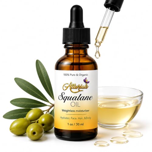 Squalane Oil 1 Oz - 100% Organic Plant-Based Facial Oil for Skin & Hair