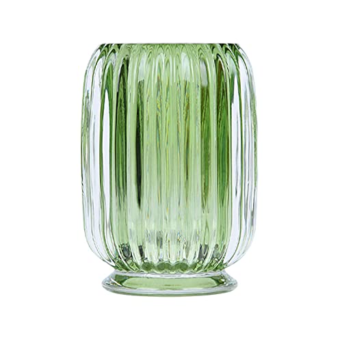 DASITON Green Makeup Brush Holder Organizer - Vintage Glass Storage