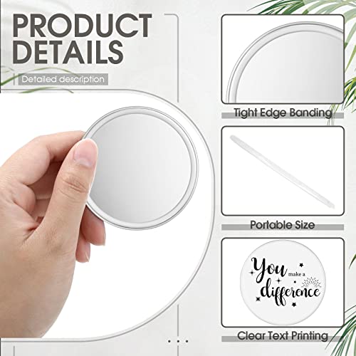 24 Pcs You Make a Difference Compact Mirrors - Bulk Pocket Mirror Gifts