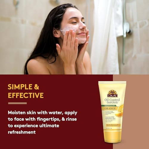 OKAY Oil Control Facial Scrub - Exfoliating Cleanser for Oily Skin, 6 Oz