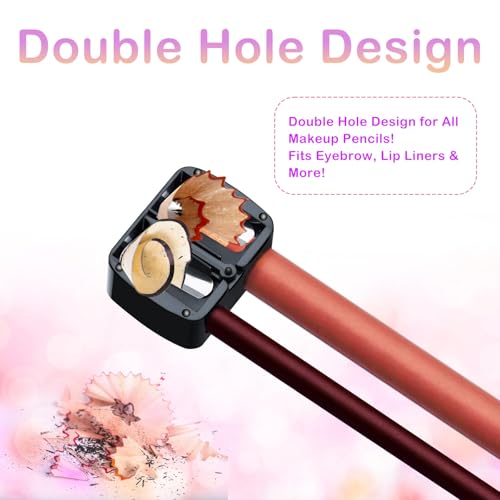 4-Pack Dual Hole Makeup Pencil Sharpeners for Eyeliner & Lip Liner