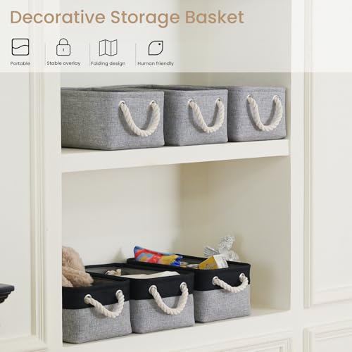 Foldable Fabric Storage Bins with Handles - 1 Pack, Gray