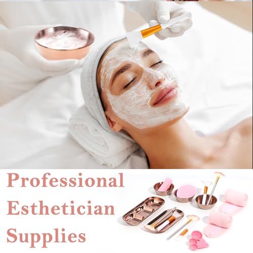 Rose Gold Facial Supplies Set with Mixing Bowls & Brushes