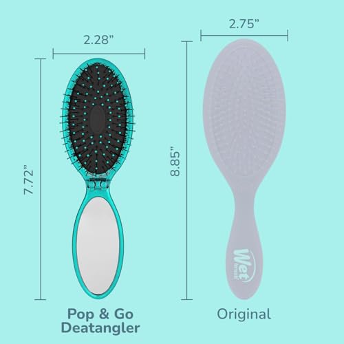 Wet Brush Pop Go Detangler - Foldable Travel Hairbrush with Mirror