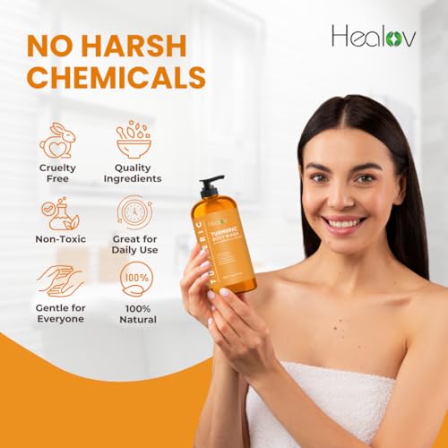 Healov Turmeric Body Wash – Natural Skin Brightening Soap