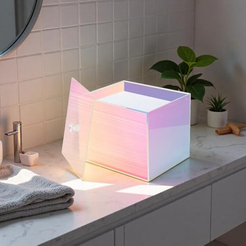 Acrylic Disposable Face Towel Holder - Rainbow Countertop Storage Box