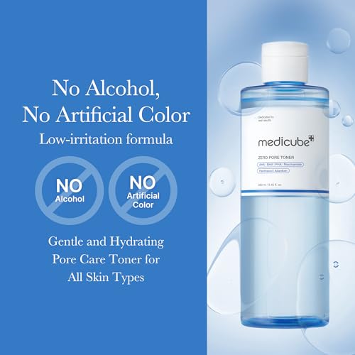 Medicube Zero Pore Exfoliating & Hydrating Toner 8.45 Fl Oz - Clear Skin Care for Pores & Sebum Control
