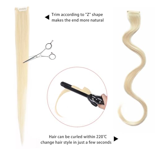 Bleach Blonde Clip-In Hair Extensions - 5pcs 18 Inch Human Hair