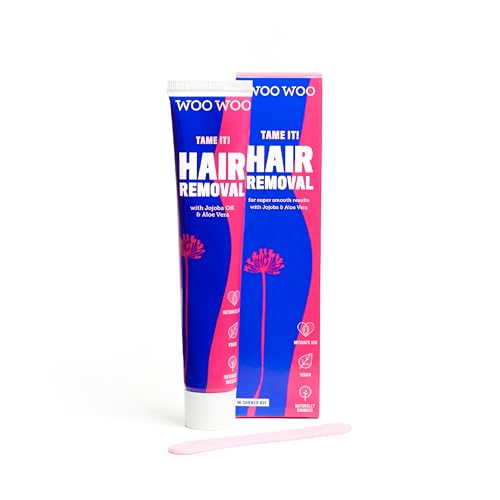 WooWoo Tame It! Natural Intimate Hair Removal Cream - Painless Vegan Hair Remover For Sensitive Skin - Depilatory For Genitals, Bikini, Legs & Bum - Women In-Shower Cream With Aloe Vera - 100ml