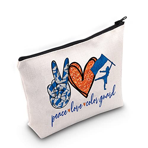 WZMPA Peace Color Guard Makeup Bag - Cosmetic Zipper Pouch for Women & Girls