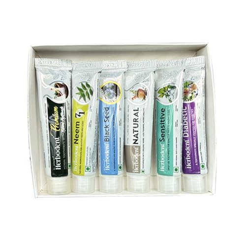 Herbodent Travel Toothpaste Pack - 6 Mini 15g Herbal Tubes