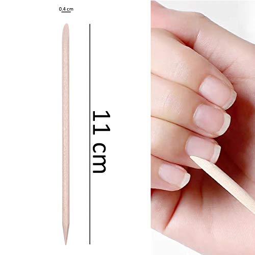 Kare & Kind 100x Double-Sided Orange Wood Nail Sticks for Manicure & Pedicure