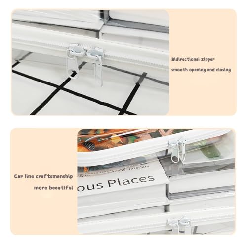 NovaHF 2-Pack Clear Hard Plastic Zipper Storage Cases - 7.87x4.72 in