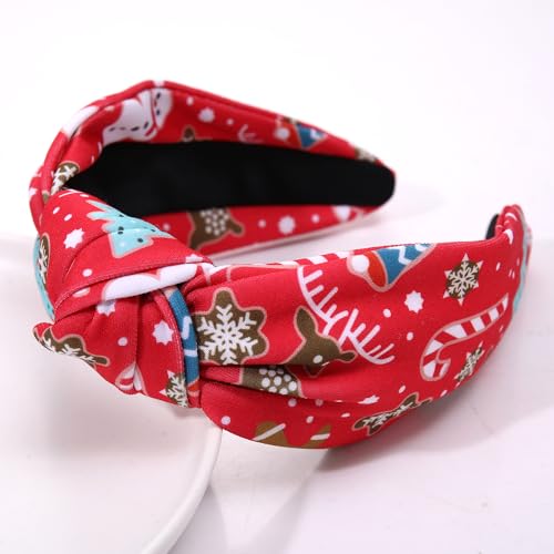 Red Plaid Christmas Knotted Headband for Women - Festive Hair Accessory