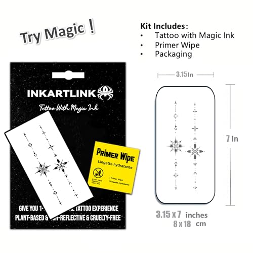 INKARTLINK Henna. Temporary Tattoos, Realistic Waterproof Fake Tattoos