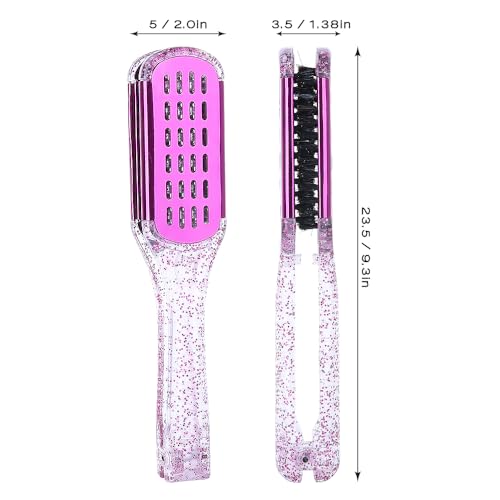 STYLANCE Double Sided Boar Bristle Clamp Hair Straightening Brush Set