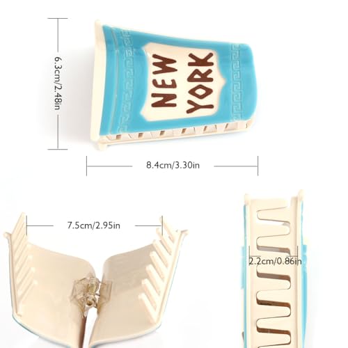 Blue Personalized Hair Claw Clip for Women - Cute Acetate Design