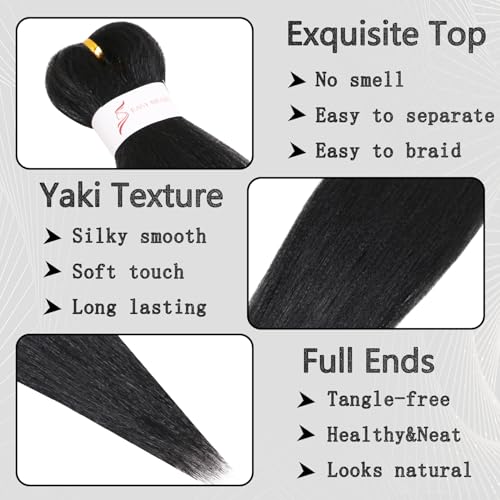 Porpouy 16 Inch Pre-Stretched Braiding Hair - 8 Packs Synthetic Extensions