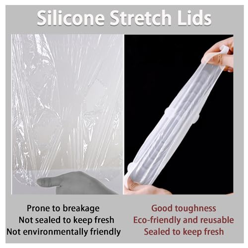 Silicone Stretch Lids Set - 6 Reusable Food Storage Covers, 4.53in