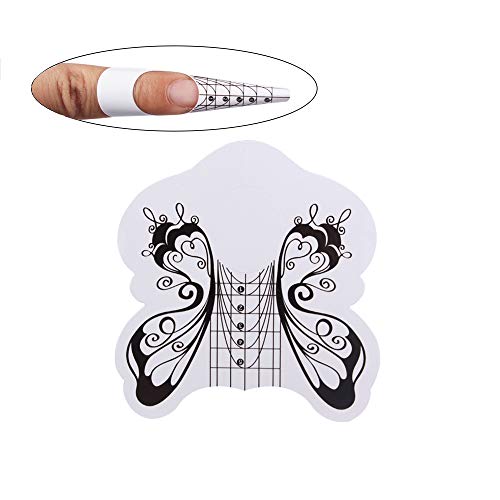 BeautyLeader 500Pcs Nail Form Guide Sticker Roll for Acrylic UV Gel Nail Art Butterfly Design