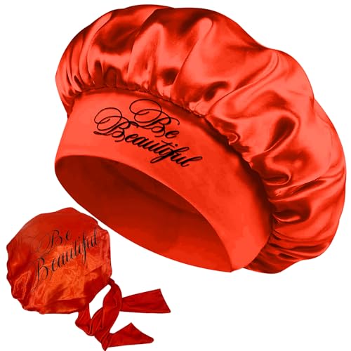 BE BEAUTIFUL EXTENSIONS Silk Satin Sleeping Bonnet with Adjustable Tie