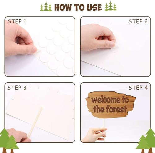 44 Pcs Woodland Animals Photo Booth Props for Kids' Parties