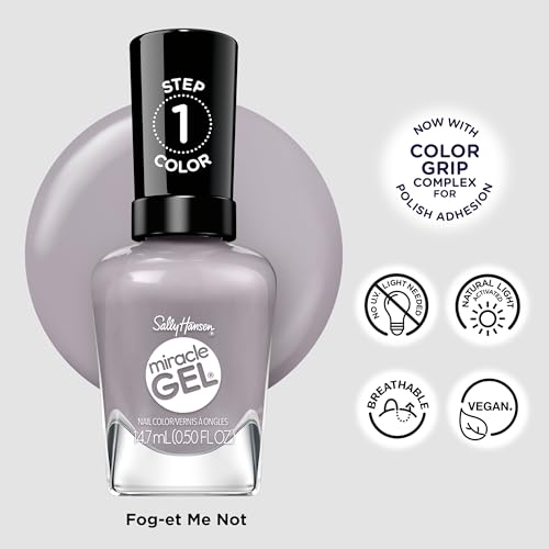 Sally Hansen Miracle Gel Nail Polish - 800 Fog-et Me Not, Vegan Formula