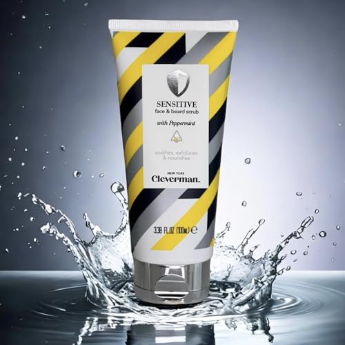 Cleverman Sensitive Face & Beard Scrub 100ml - Gentle Exfoliating Cleanser for Men