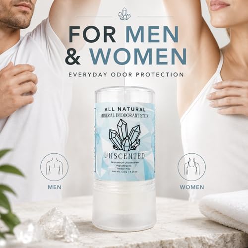 G.B.S. Natural Crystal Potassium Alum Deodorant Stick - Unscented 4.25 oz