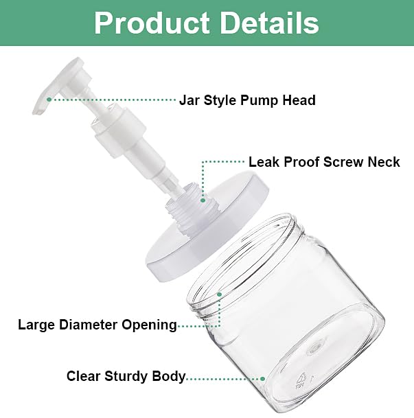 Clear Pump Bottle Dispenser Set - 4 Pack (550ml/18.6oz)