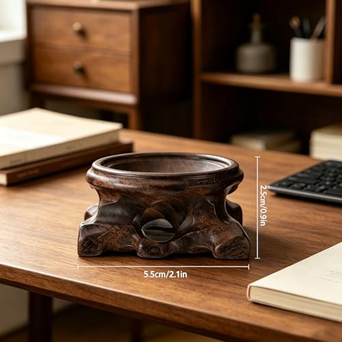 Didiseaon Crystal Ball Pedestal Stand - 2.16 in Black Ebony