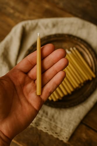 Kline 4" Hand-Dipped Beeswax Birthday Candles - 24 Pack