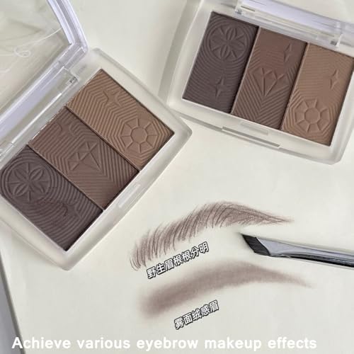 UOCK 3-Color Brow Powder Palette - Waterproof Eyebrow Kit for Natural, Defined Brows